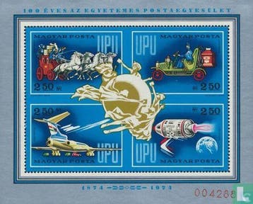 Hongarije - Eeuwfeest van de UPU - 1974, Verzenden, Postfris