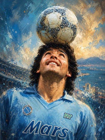 Shayer - Diego Maradona – The Blue Saint of Napoli - XL -, Nieuw