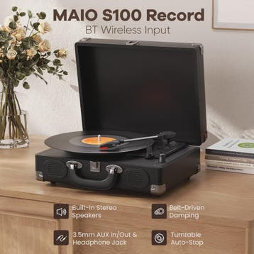Maio S100 Vintage Platenspeler - Belt-Driven, 3 Snelheden, I, Verzenden, Nieuw