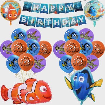 Nemo & Dory Verjaardagsdecoratie Set: Ballonnen, Banner & Ca, Verzenden, Nieuw