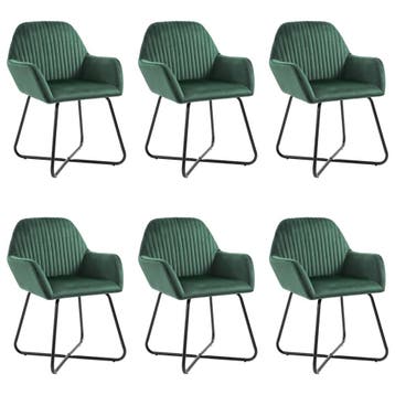 vidaXL Eetkamerstoelen 6 st fluweel groen, Huis en Inrichting, Stoelen, Verzenden, Nieuw