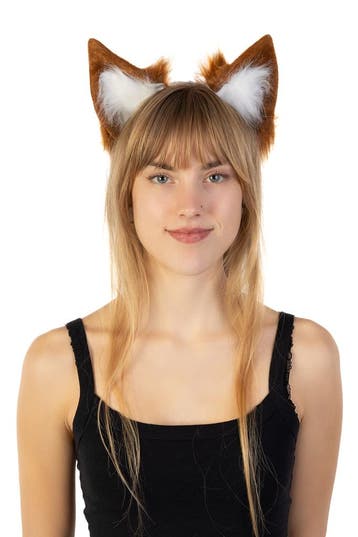 KIMU® Haarband Grote Furry Oortjes Bruin Wit Beer Vos Diadee, Kleding | Dames, Ophalen of Verzenden, Nieuw, Carnaval, Accessoires