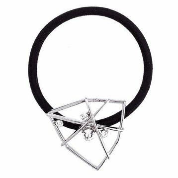 Haarelastiek – Open Vorm 3cm - Metaal & Strass Steentjes -, Nieuw