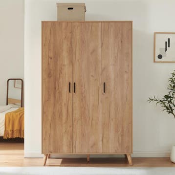 Kledingkast Norg met 3 deuren en 4 opbergvakken 191x120x52 c, Verzenden, Nieuw