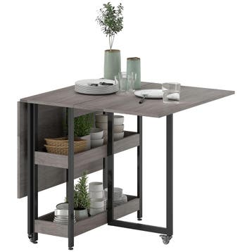 TRUUSK Opvouwbare Eettafel Grijs - Voor 2-4 Personen - 2 Ope, Huis en Inrichting, Bureaus, Verzenden, Nieuw