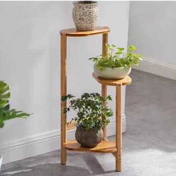 Modern Stijlvolle Bamboe Hoekplantenstandaard 3 Laags Binnen, Verzenden, Nieuw