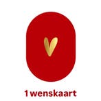 1 Enkele Wenskaart ovaal - hartje - rood - goudfolie - va..., Diversen, Ophalen of Verzenden, Nieuw