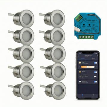 10x | Smart veranda inbouwspots zilver | 1.5 Watt, Ophalen of Verzenden, Nieuw, Kunststof, Plafondspot of Wandspot