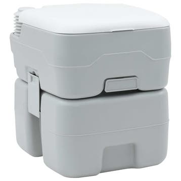 vidaXL Camping Toilet Grijs en Wit 41,5 x 36,5 x 42 cm, Caravans en Kamperen, Verzenden, Nieuw