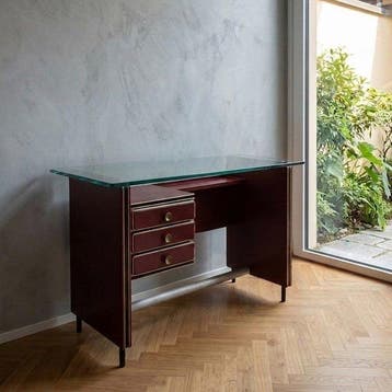 Umberto Mascagni - Bureau - Metaal, Kristal, Hout