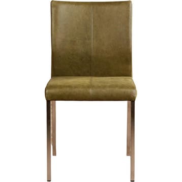 Leren eetkamerstoel Basic - Vintage Olive (olijf/groen) -, Overige kleuren, Nieuw, Leer, Ophalen of Verzenden