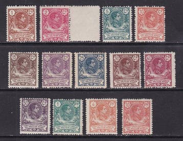 Spaans-Guinea 1909 - Alfonso XIII - Edifil 59/71 - Volledige, Gestempeld