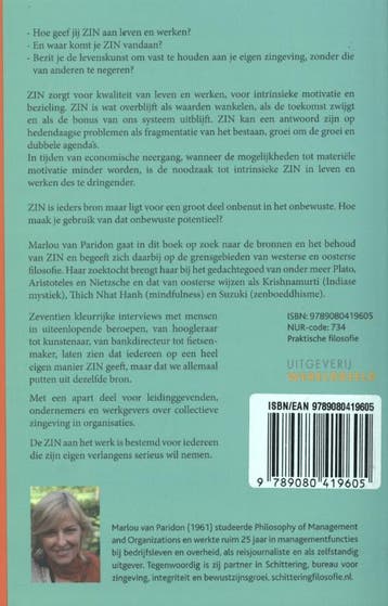 De zin aan het werk 9789080419605 Marlou van Paridon, Verzenden, Zo goed als nieuw, Marlou van Paridon