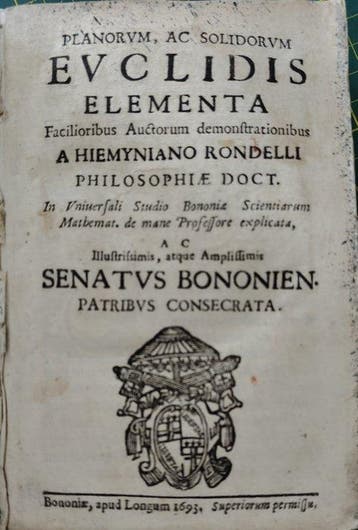 Geminiano Rondelli - Euclide - Planorum ac solidorum