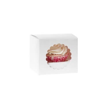 HoM Cupcake Doosje 1 Wit (incl. tray met venster) 3st., Verzenden, Nieuw