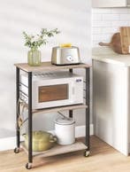 Industriële Keukentrolley met 3 Niveaus en Haken, Verzenden, Nieuw