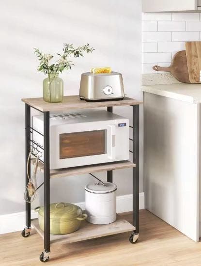 Industriële Keukentrolley met 3 Niveaus en Haken, Huis en Inrichting, Keuken | Keukenelementen, Nieuw, Verzenden