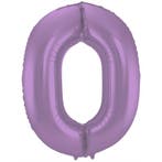 Folie Ballon cijfer 0 Metallic paars 86 cm, Verzenden, Nieuw, Versiering, Verjaardag