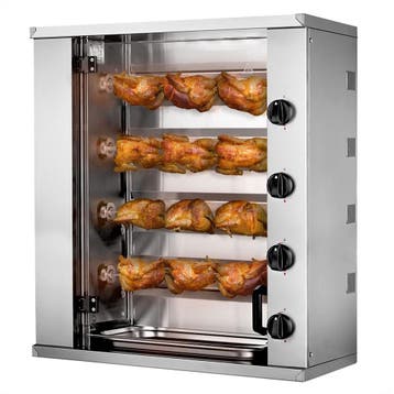 GGM Gastro | Gas kippengrill roterend - 12,8kW - 4 spitten |, Verzenden