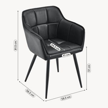 Eetkamerstoel Birmingham kuipstoel 81x57x53 cm zwart [en.cas, Verzenden, Nieuw