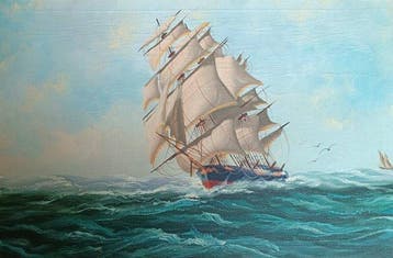 European School (XX-XXI) - Schilderij van een Clipper