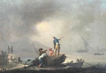 Francesco Fidanza (1747-1819) - Paesaggio con Pescatori