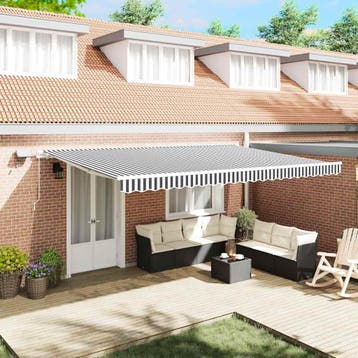 vidaXL Luifel handmatig uittrekbaar en LED 500x300 cm, Verzenden, Nieuw