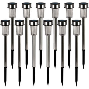 LED zonnelamp set van 16 roestvrij staal (Verlichting), Verzenden, Nieuw