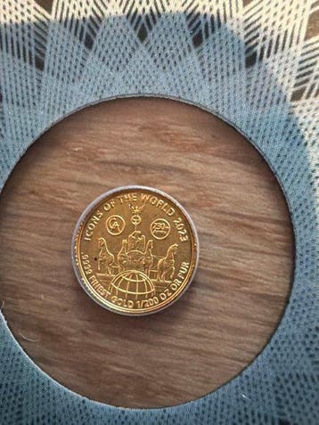 Rwanda. 10 Frw 2023 - Quadriga., 1/200 Oz (.999) (Zonder