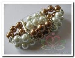 Corsage Polscorsage-armband Double Bubble Mocha, Ophalen of Verzenden, Nieuw