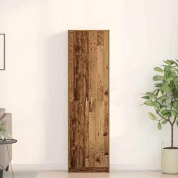 Vintage Houten Kledingkast – Met Legplank 55x25x189 cm, Huis en Inrichting, Verzenden, Nieuw