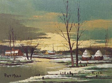 Piet Mees (XX) - Winterlandschap, Antiek en Kunst, Kunst | Schilderijen | Klassiek