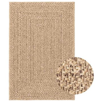 vidaXL Vloerkleed ZIZUR binnen en buiten 200x290 cm jute, Verzenden, Nieuw, Bruin