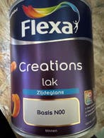 Flexa creations lak zijdeglans - zwart - 1 liter, Zwart, Nieuw, Ophalen of Verzenden, Lak