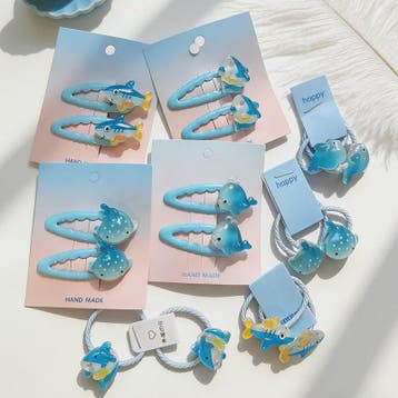 Schattige Haarklemmen & Elastiekjes Set met Haai & Visjes -