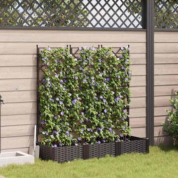 vidaXL Plantenbak 3 st Bruin 120 x 40 x 125,5 cm PP, Verzenden, Nieuw, Minder dan 60 cm