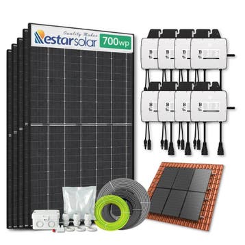 Zonnepanelen Pakket Schuindak 13.3 kW 19x 700Wp Micro-omv., Ophalen of Verzenden, Nieuw