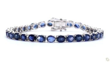 Armband - 14 karaat Witgoud - 12.86ct. tw. Saffier -, Nieuw