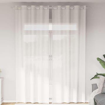 vidaXL Gordijnen voile met doorvoertules 2 st wit, Verzenden, Nieuw, Wit