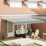 vidaXL Markies Groen en Wit 450 x 300 x 165 cm Polyester en, Tuin en Terras, Zonneschermen, Verzenden, Nieuw