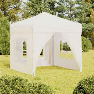 vidaXL Partytent inklapbaar met zijwanden 2x2 m crèmekleurig, Verzenden, Nieuw, Partytent
