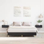 vidaXL Bedframe zonder matras 150x200 cm spaanplaat zwart, Verzenden, Zwart, Overige maten, 200 cm