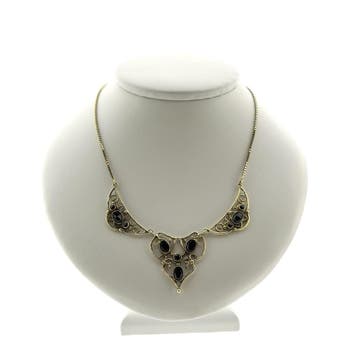 Antiek gouden collier met granaat (Ketting), Gebruikt, Ophalen of Verzenden, Met edelsteen, Goud