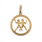 Gouden hanger van het sterrenbeeld tweelingen, Ophalen of Verzenden, Gebruikt, Goud, Overige merken