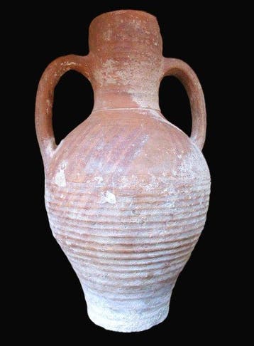 Oud-Romeins Terracotta Versierde amfoor - 30 cm