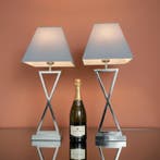 Lamp (2) - Chique luxe - Textiel, Zilverkleurig (kleur), Antiek en Kunst