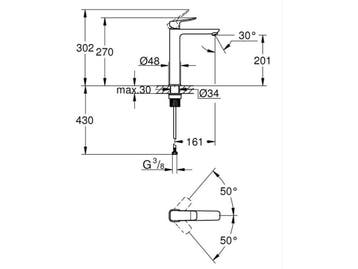 GROHE Dice - Wastafelmengkraan - XL-Size - AquaCalibrator -, Verzenden, Zo goed als nieuw