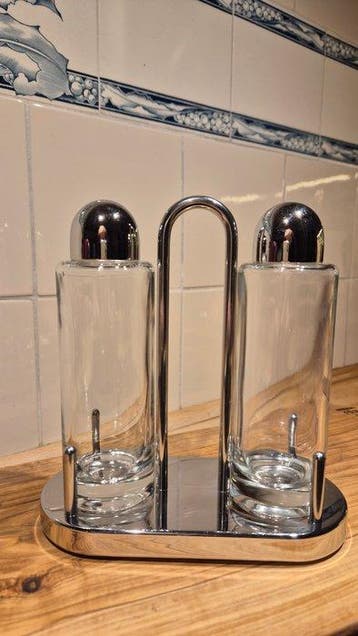 Alessi - Ettore Sottsass - Olie-en-azijnstelletje - Glas,