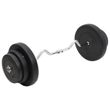 vidaXL Halter gebogen met gewichten 60 kg, Verzenden, Nieuw