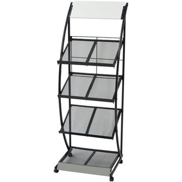 vidaXL Tijdschriftenrek zwart en wit 47x40x134 cm A4, Huis en Inrichting, Woonaccessoires | Krantenbakken en Lectuurbakken, Verzenden